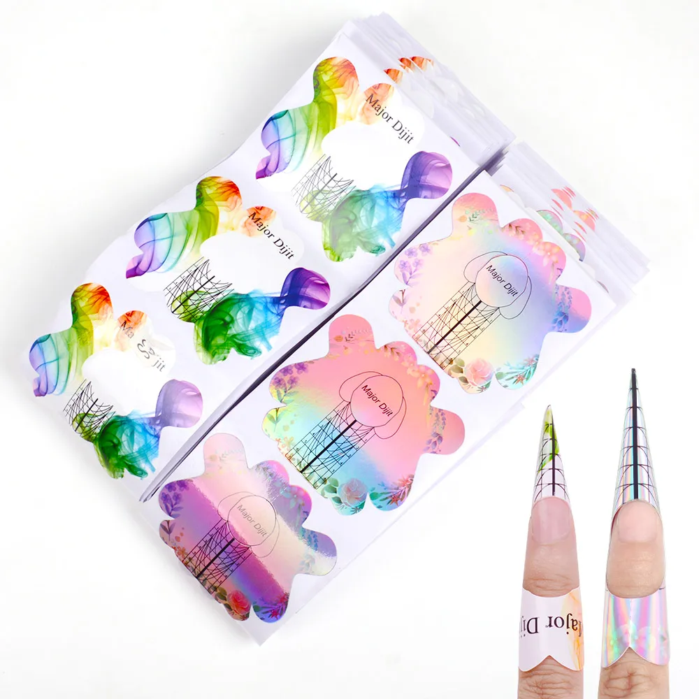 

10pcs Nail Art French Acrylic UV Gel Tips Extension Builder Form Sticker Nail Art Extension Tips Manicure Gel UV Tool