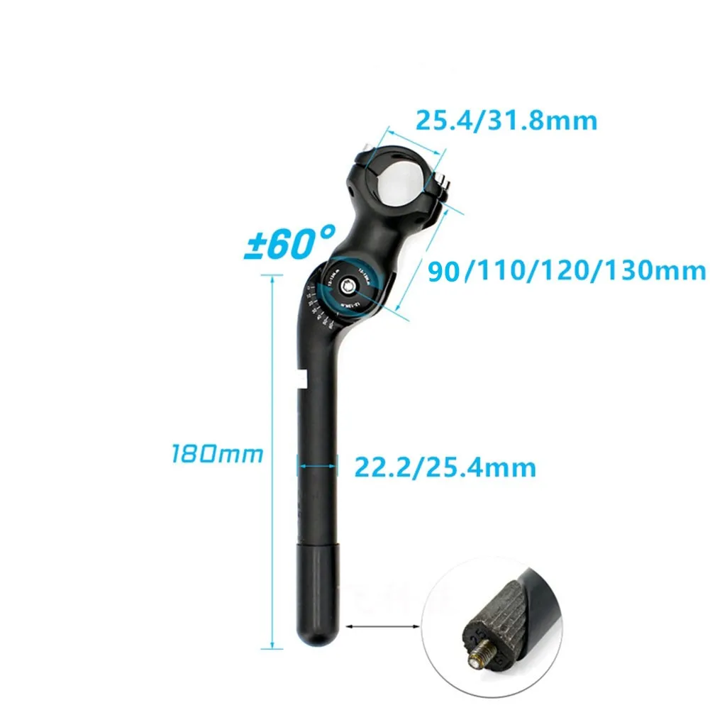 

Adjustable Angle Bicycle Handlebar Stem Riser 25.4/31.88mm Aluminum Alloy Front Fork Stem Adapter Cycling Parts Accessories