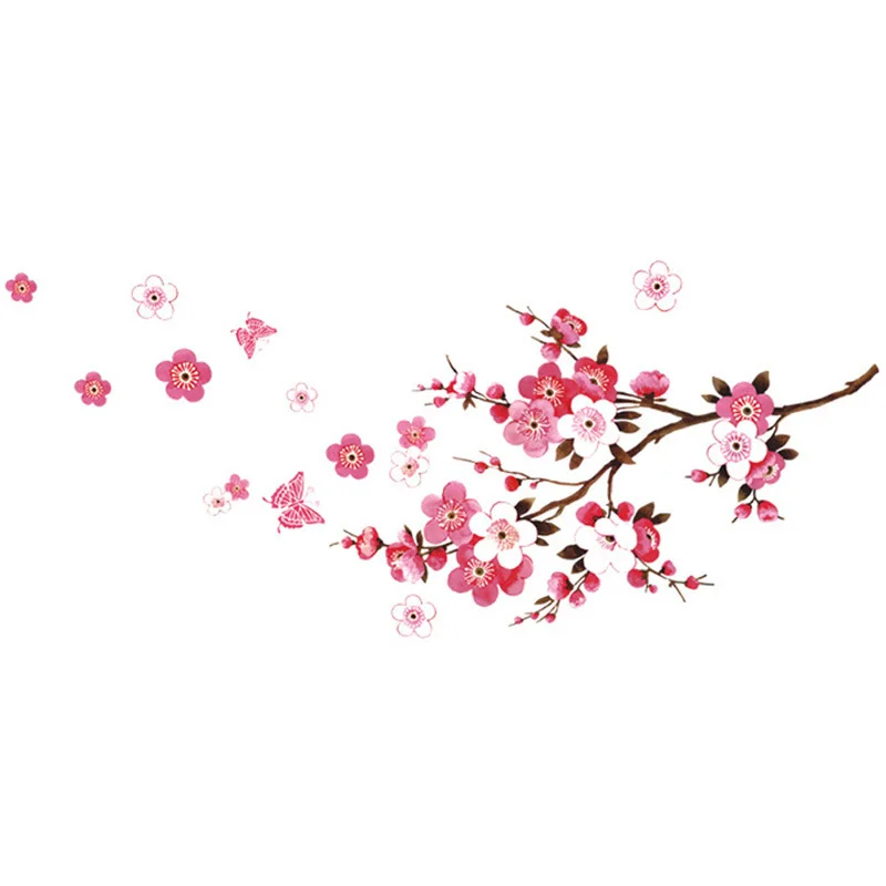 

Romantic cherry blossom wall stickers living room bedroom wall decoration home decals mural poster background wallpaper
