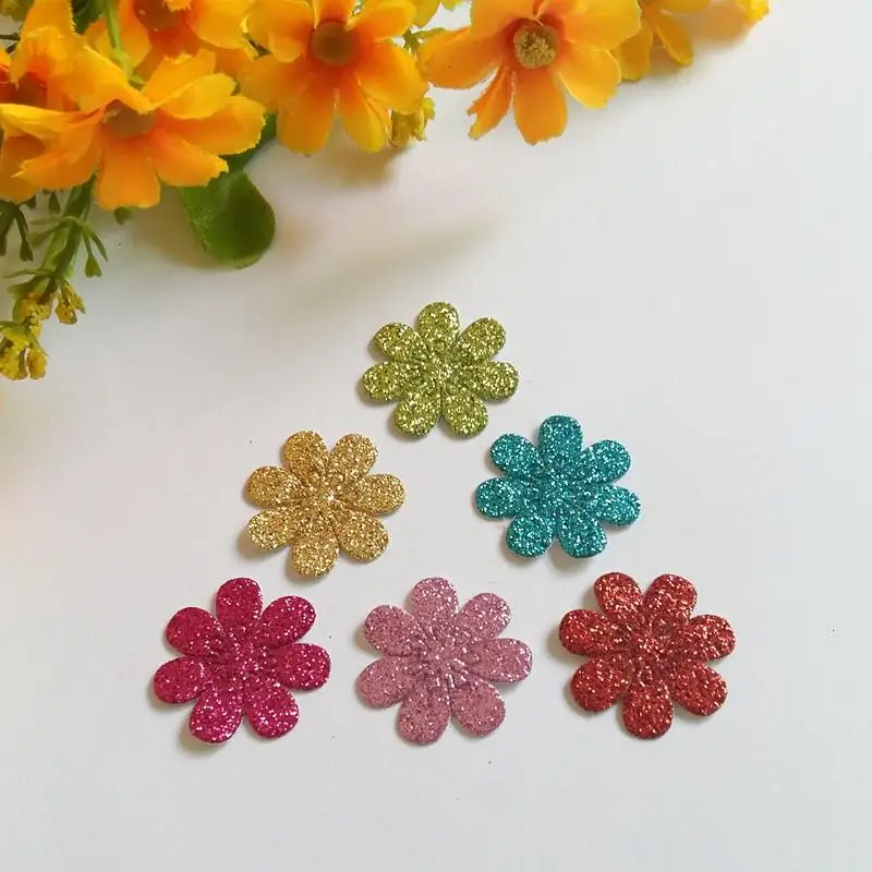 

100 шт. Цветочные Патчи для искусственных волос, орнамент для пришивания, Цветочная аппликация/Ручное шитье, аксессуары для одежды своими рук...