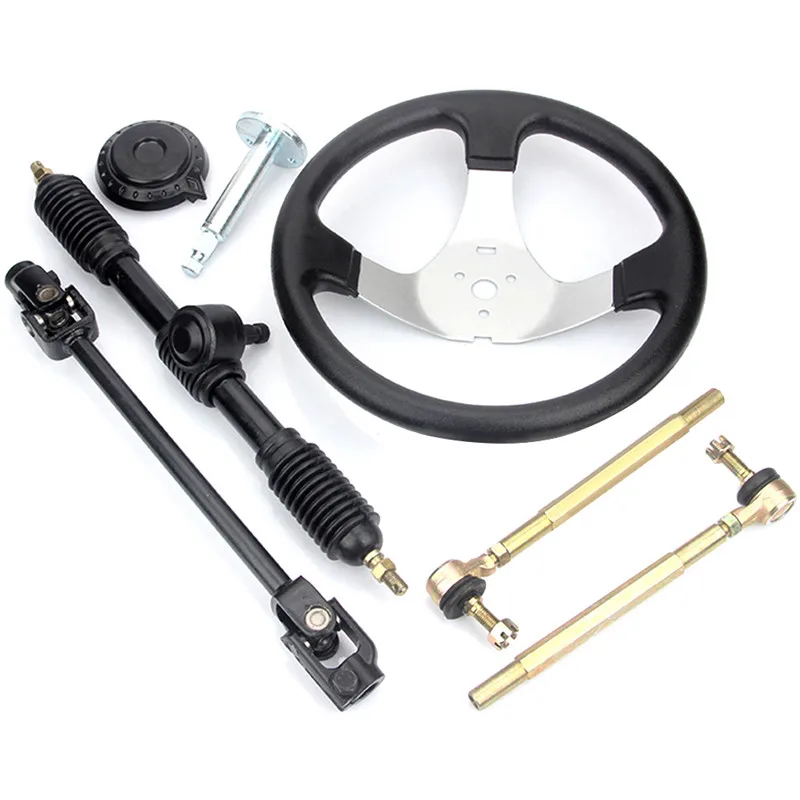 

300mm Steering wheel 320mm Assembly High Quanlity Full Steel Gear Rack Pinion Fit For China 110cc Go Kart Buggy UTV Bike Parts