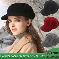 outfly wool parent child octagonal cap spring and autumn pumpkin hat men and women couples flat cap on sale