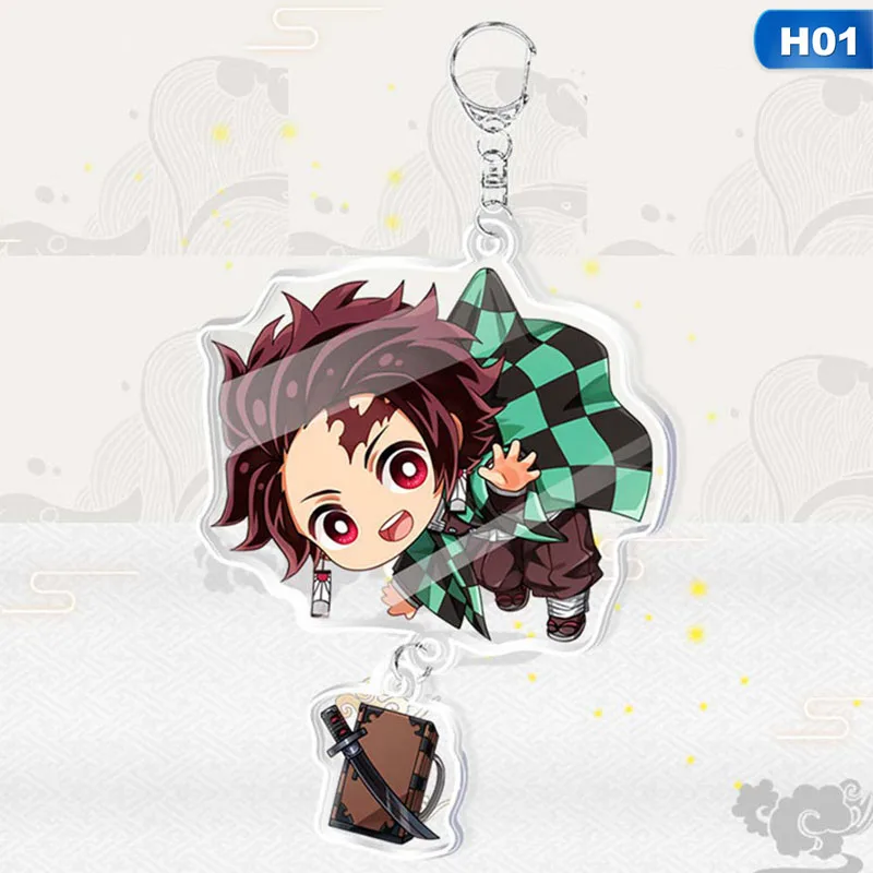 

Anime Demon Slayer Kimetsu No Yaiba Kamado Tanjirou Cosplay Prop Keychain Kamado Nezuko Acrylic Lovely Keyring Key Chain