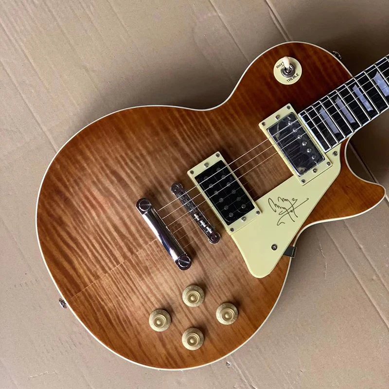 

Классическая электрическая гитара, изысканный шпон из кожи тигра, Профессиональная Гитара для выступлений, Бесплатная доставка на дом