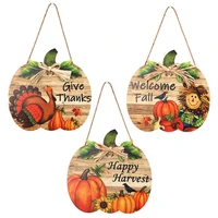 space saving hanging plaque add atmospheres wood pumpkin shape thanksgiving sign decoration for home