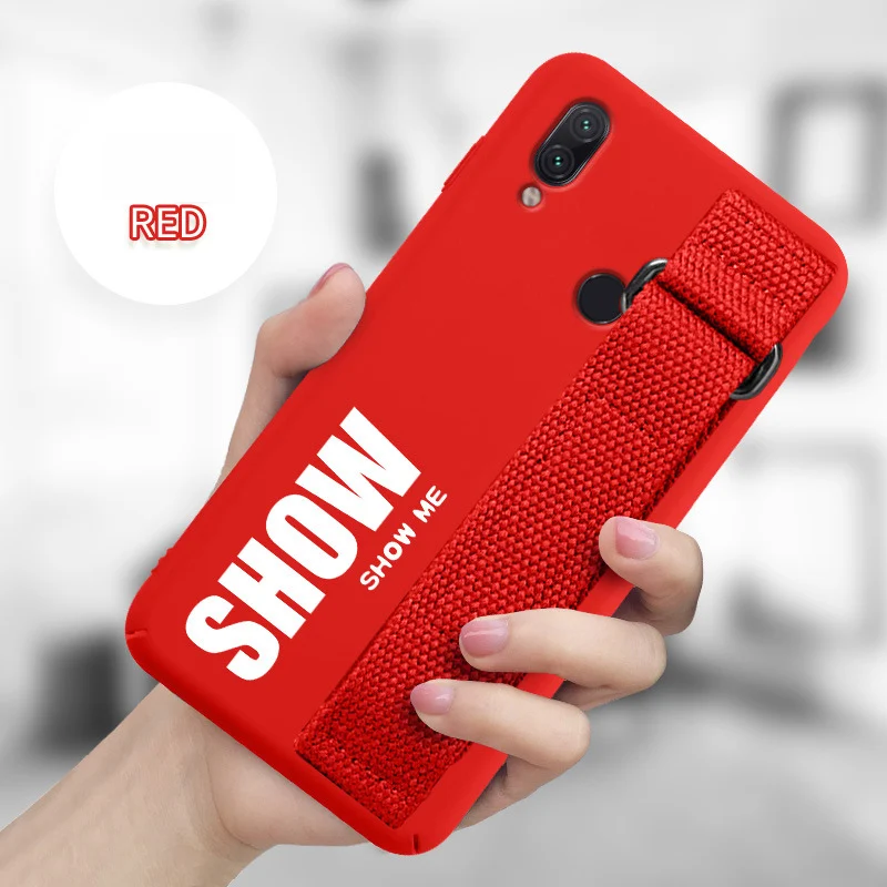 Red Чехол для Xiaomi Redmi Note K20 7 8 Pro 5 5A 4 4X6 6A Plus S2 чехол Мягкая силиконовая матовая задняя крышка для Redmi Note8 чехол с ремешком на руку - Цвет: Red