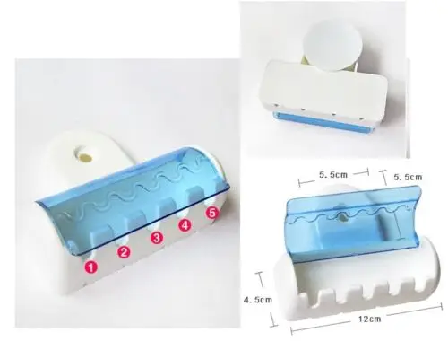 

Toothbrush Spinbrush Holder Wall Stand Suction 5 Set Bathroom Dust-proof W1E