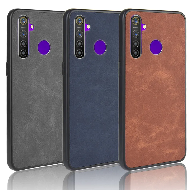 Чехол Realme 5 Pro для Oppo Realme5 силиконовый Жесткий чехол из искусственной кожи с