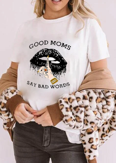 Футболка женская с надписью Bad Words 100% хлопок | Женская одежда