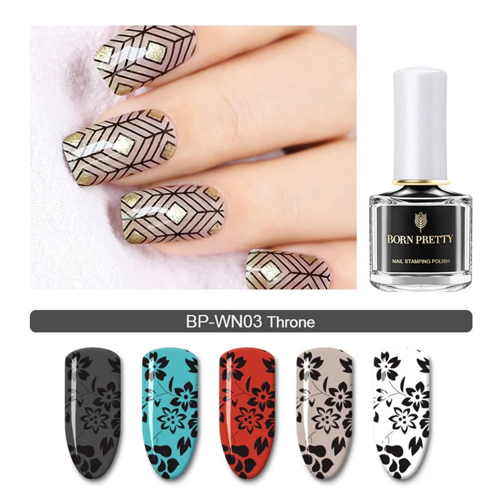 6 мл Гель лак для ногтей с цветочным принтом быстро сохнут штамповка Для женщин