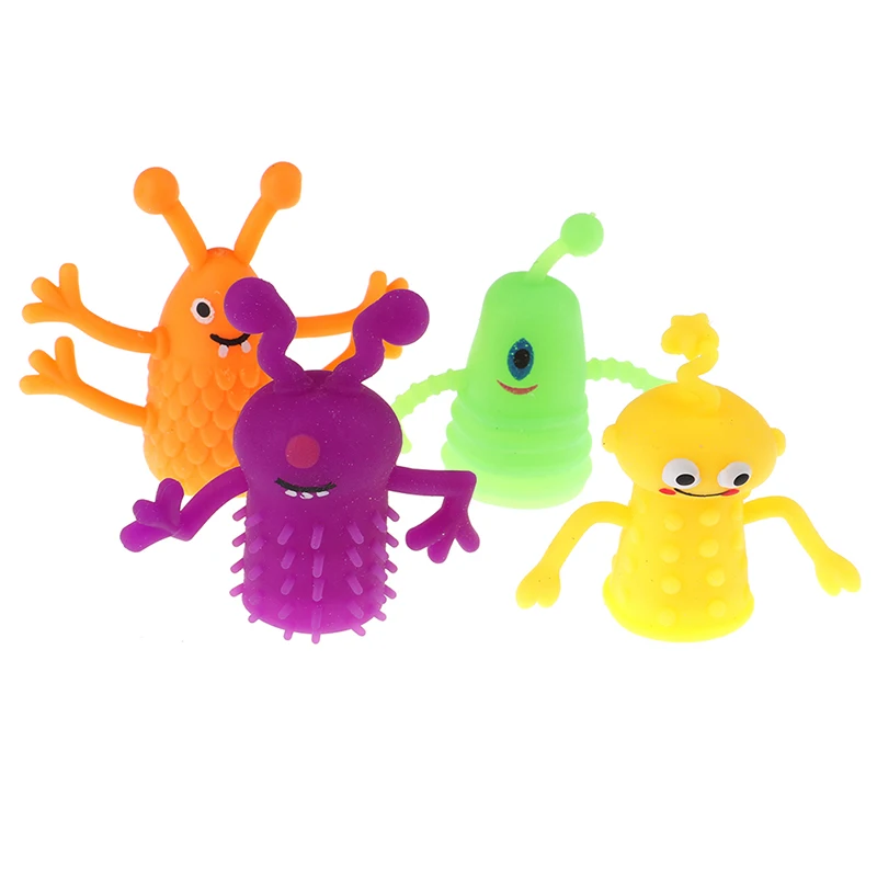 

4Pcs/Set Novelty Plastic Cute Expression Hand Puppets Children Kids Finger Puppets Toy Parents Storytelling Props Christmas