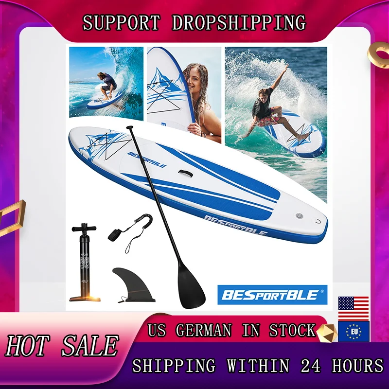 

2021 Inflatable Stand Up Paddle Board With Free Premium SUP Accessories & Backpack Non-Slip Deck Waterproof Bag Leash Paddle