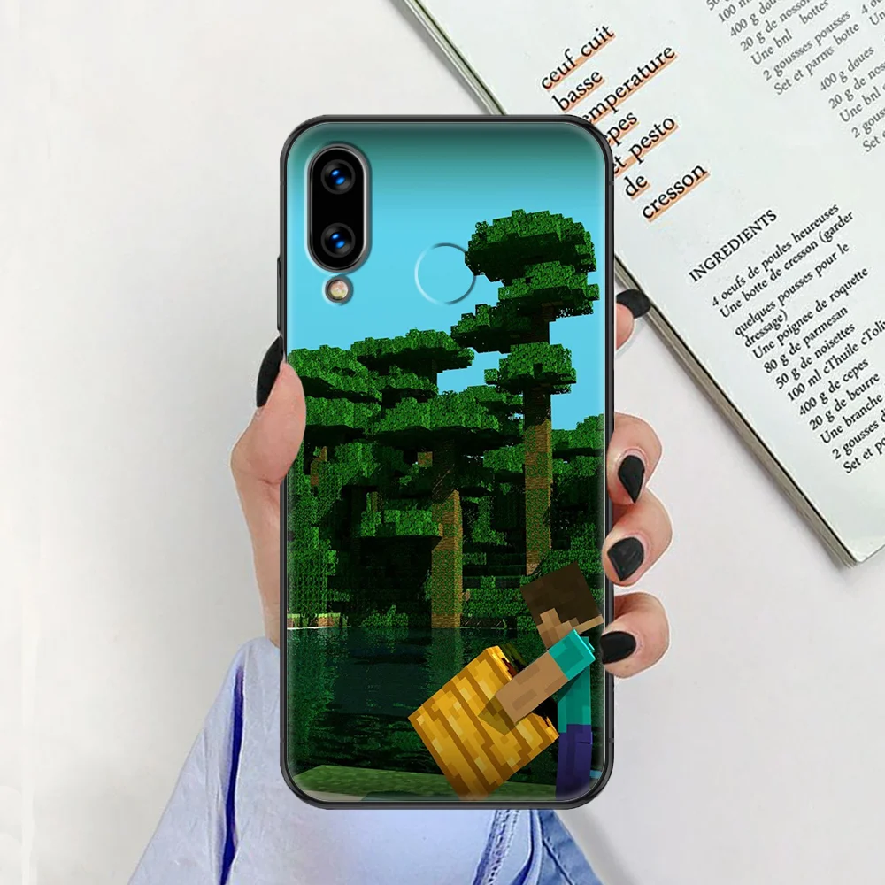 

Sandbox game Mini World Phone case For Huawei Honor 6 7 8 9 10 10i 20 A C X Lite Pro Play black soft hoesjes painting prime