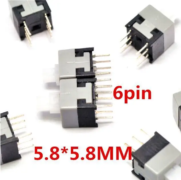 

1000PCS 5.8X5.8mm 6Pin Push Tactile Power Micro Switch Self lock On/Off button Latching switch