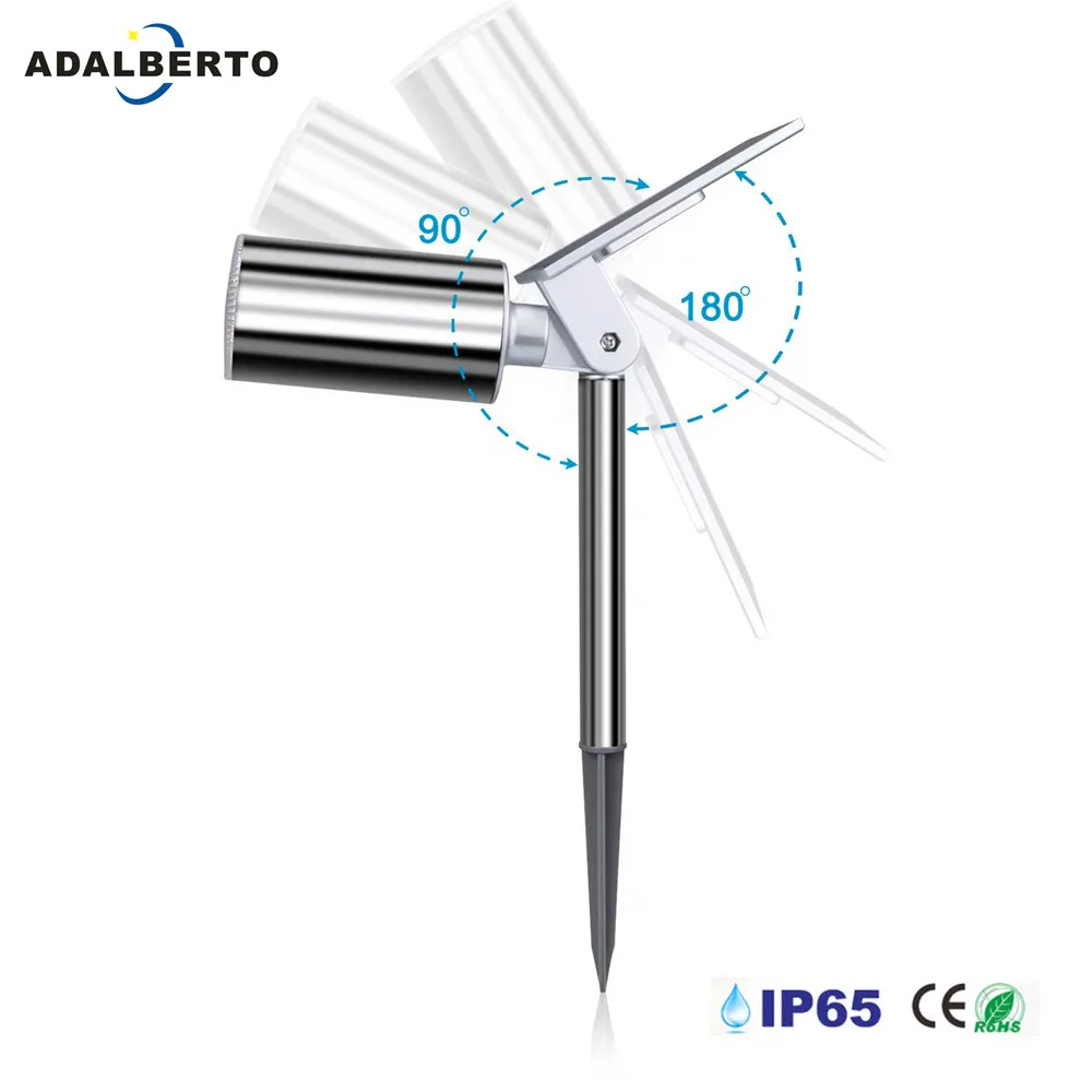 Светодиодный светильник на солнечной батарее регулируемый Точечный IP65