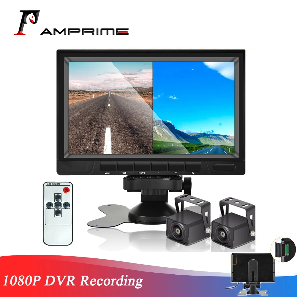 AMPrime 7 &quotAHD 1080P экран Раздельный монитор + камера заднего вида система ночное