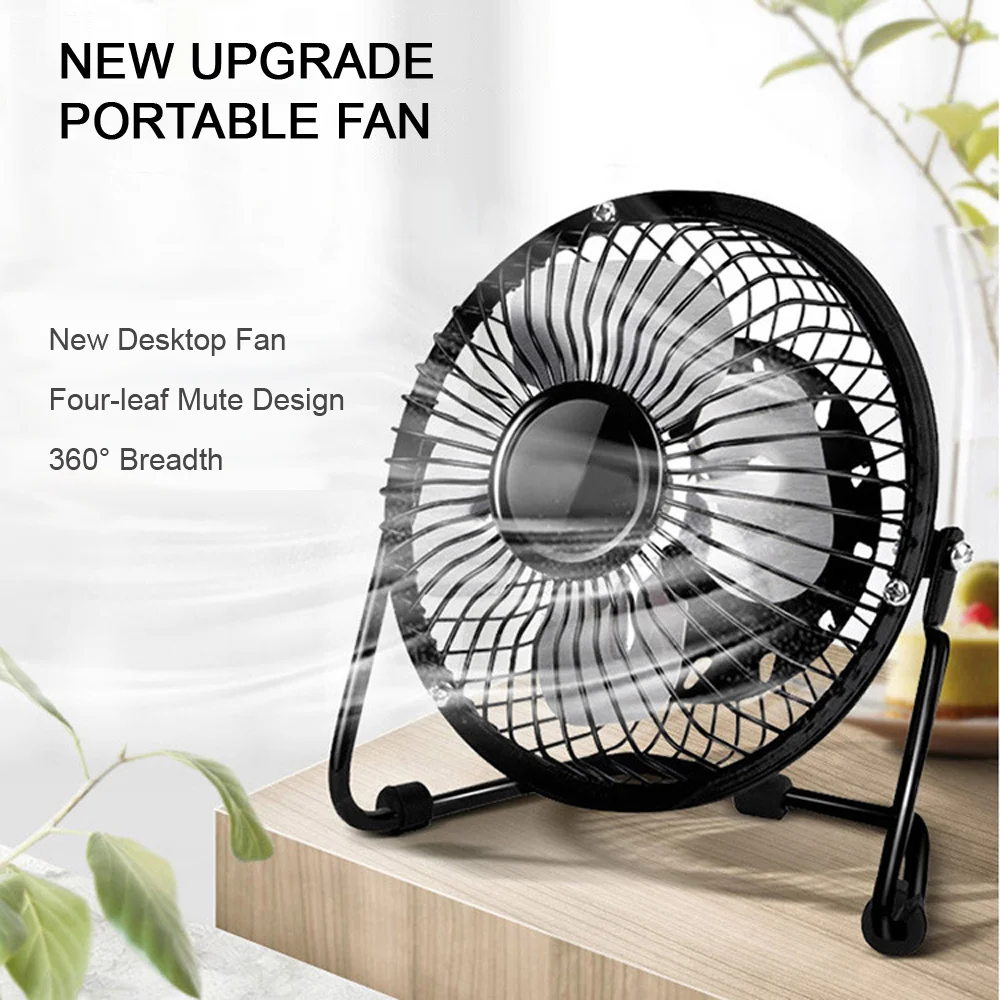 

Mini USB Fan Portable Fans Metal Cooler Cooling 3 Blades Desktop Mute Fans Silent Universal For Car Notebook Computer Desk Fan