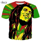 Летние футболка и ямайского рэгги создатель Боб Марли 3D унисекс с принтом Harajuku Мужская модная футболка в стиле хип-хоп Уличная пуловер