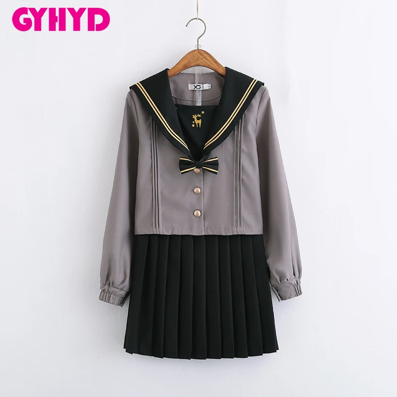 Новое поступление осенняя японская школьная форма с вышивкой оленя для девочек