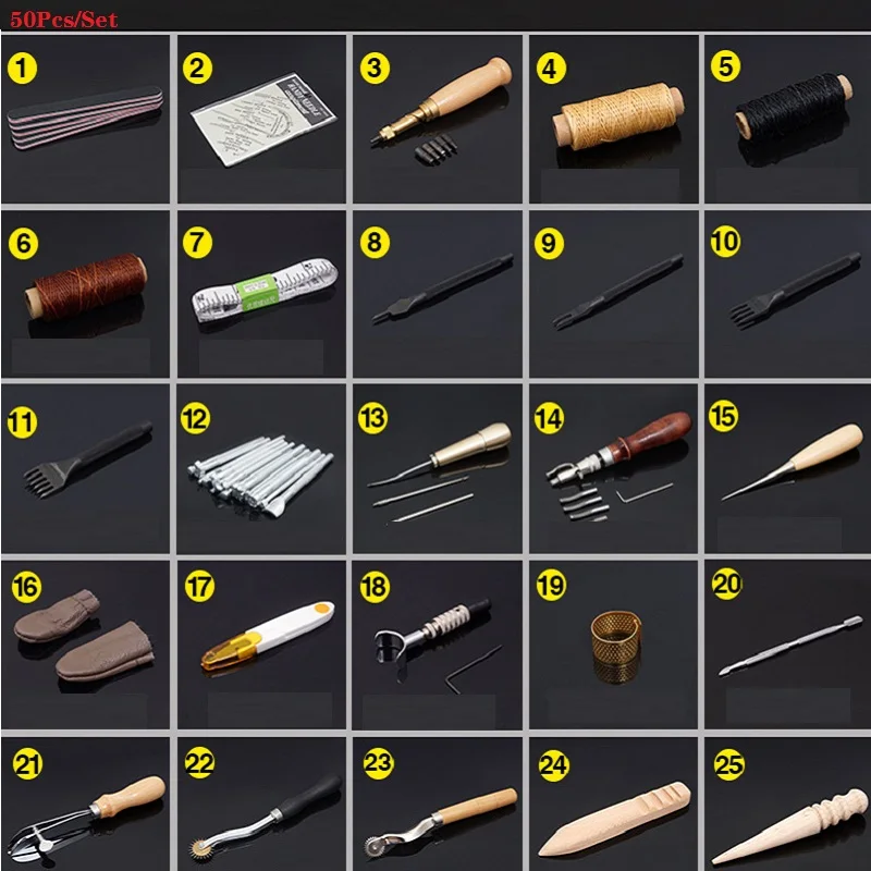 50 шт./компл. инструменты сделай сам набор кожаных костюмов ручной работы Дырокол