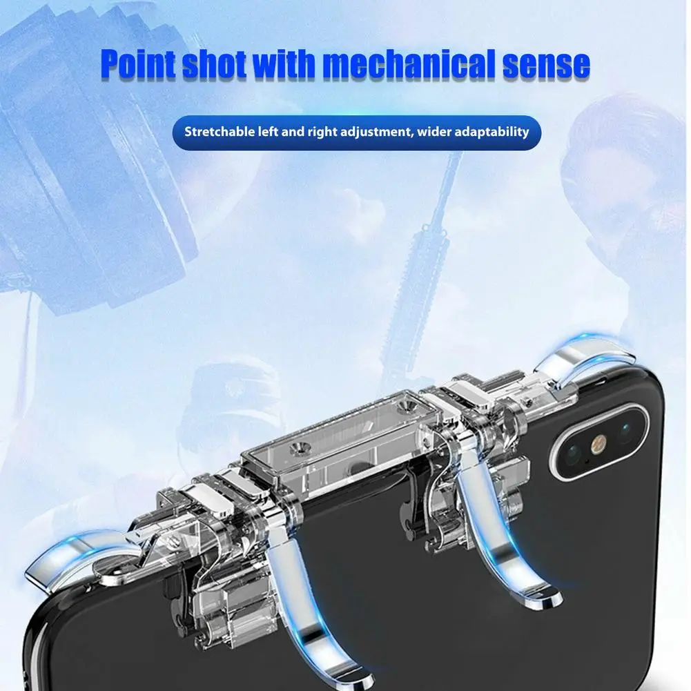 6 Finger Adjustable Controller Trigger Game Fire Button Handle Gamepad for PUBG IOS Lightweight Portable Suitable Phone | Электроника