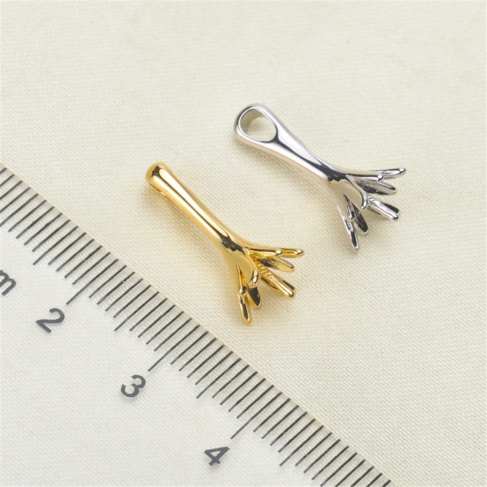 Жемчужный подвесной соединитель 925 серебряная чашка для ожерелья сережек