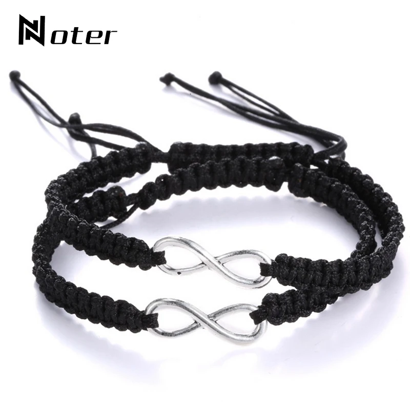 2 шт./компл. Плетеный счастливый браслет Очаровательная Регулируемая Веревка для