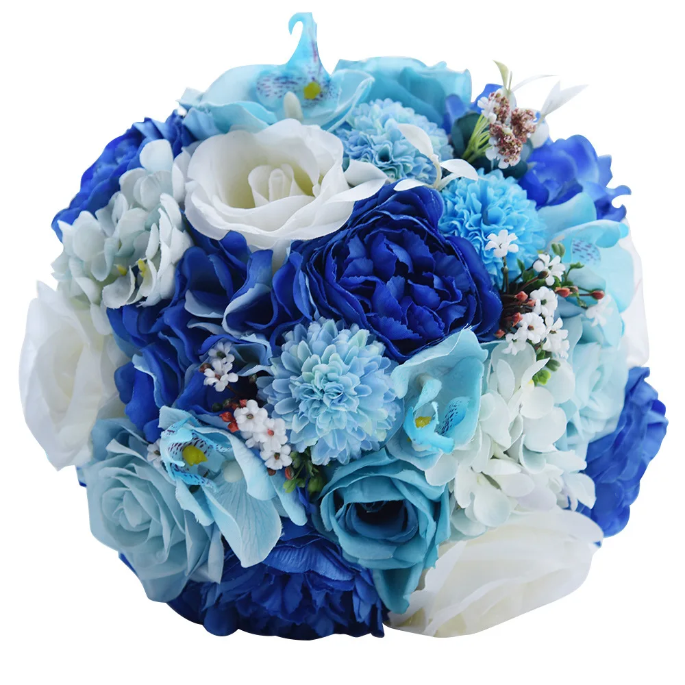 Wedding supplies D564 Blue and white rose bouquets bridal best wedding gifts for friends | Дом и сад