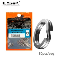 lsp fishing split rings 50pcspack stainless steel snap double loop connecter heavy duty forged swivel fishing accessories