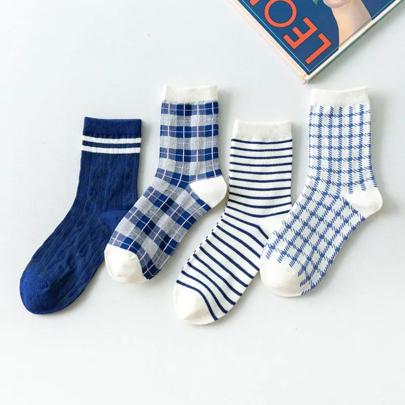 J-BOX 4 Pairs/Lot Women Socks Funny Creative High Quality Fashion Cotton Harajuku Kawaii Happy Cute Unisex | Женская одежда
