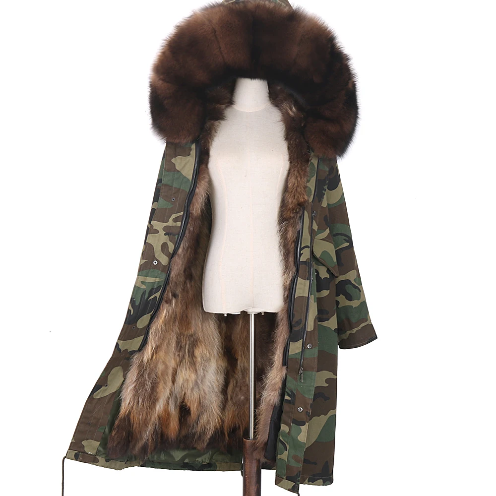 X-long Parka Waterproof Real Raccoon Fur Coat Winter Jacket Women Natural Fox Fur Hood Luxury Detachable Outerwear enlarge