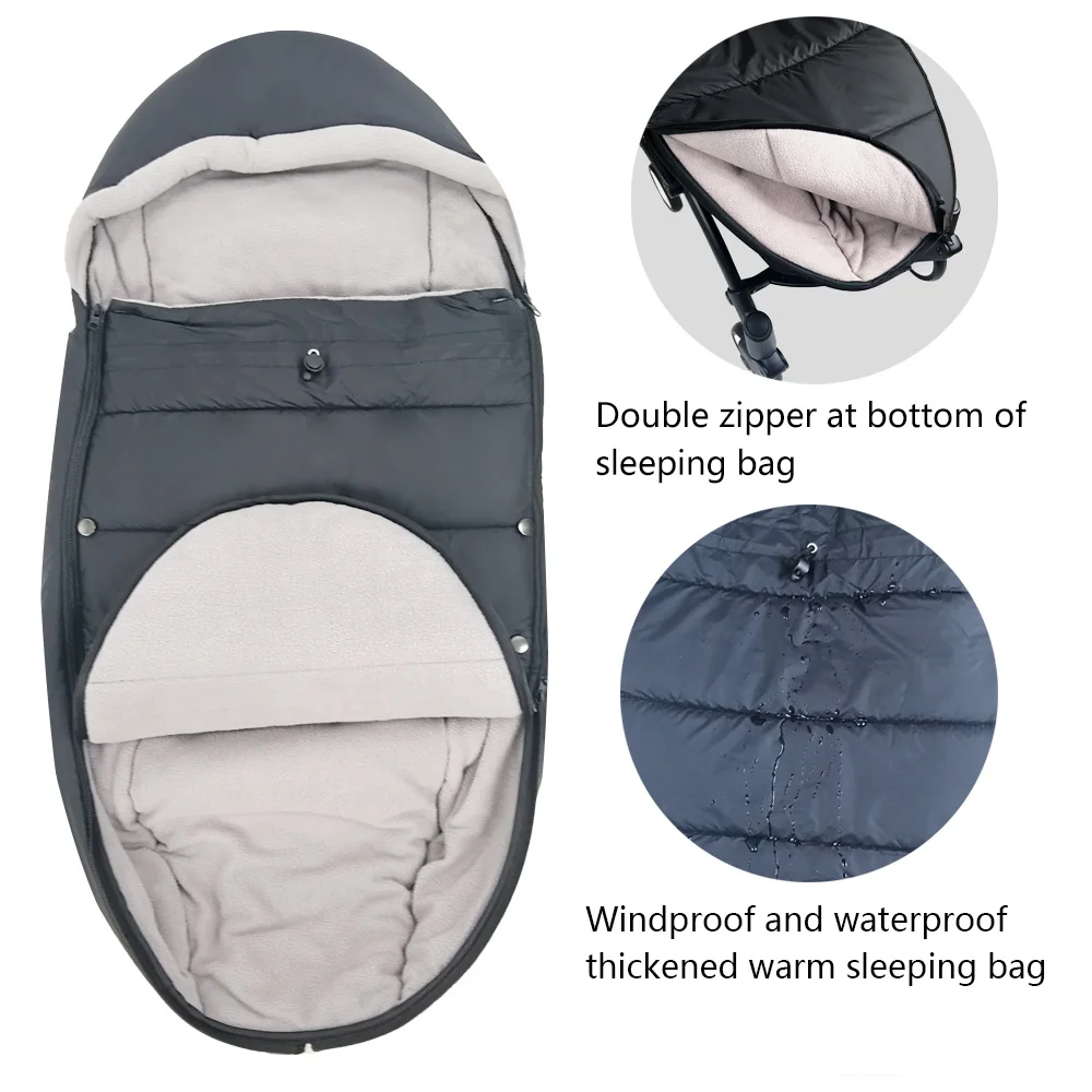 Зимний спальный мешок ветрозащитный чехол для коляски теплые спальные мешки ног