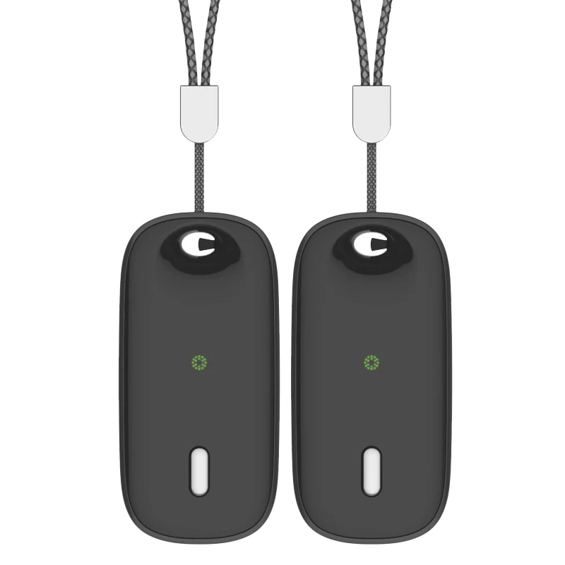 

2 Pieces Of Stylish Personal Wearable Hanging Neck Air Purifier Mini Portable Negative Ion Necklace Purifier Black