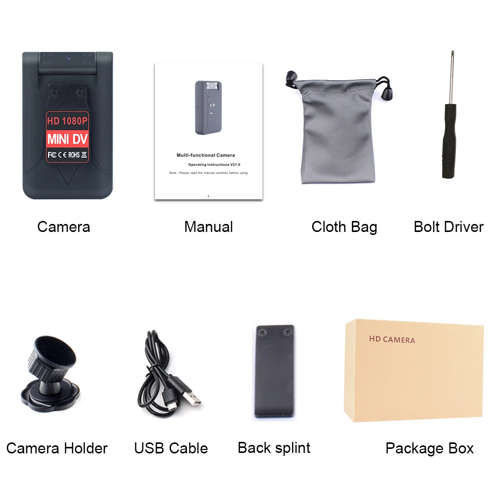 Ночное видение 1080P HD мини видеокамера микро камера Обнаружение движения DV DVR