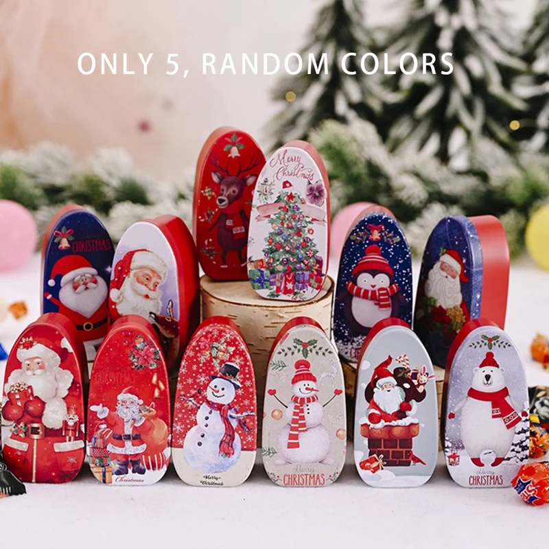 

Ran Color Christmas Decorations Cute Mini Rectangular Tinplate Candy Jars Variety Candy Box Storage Tin Box