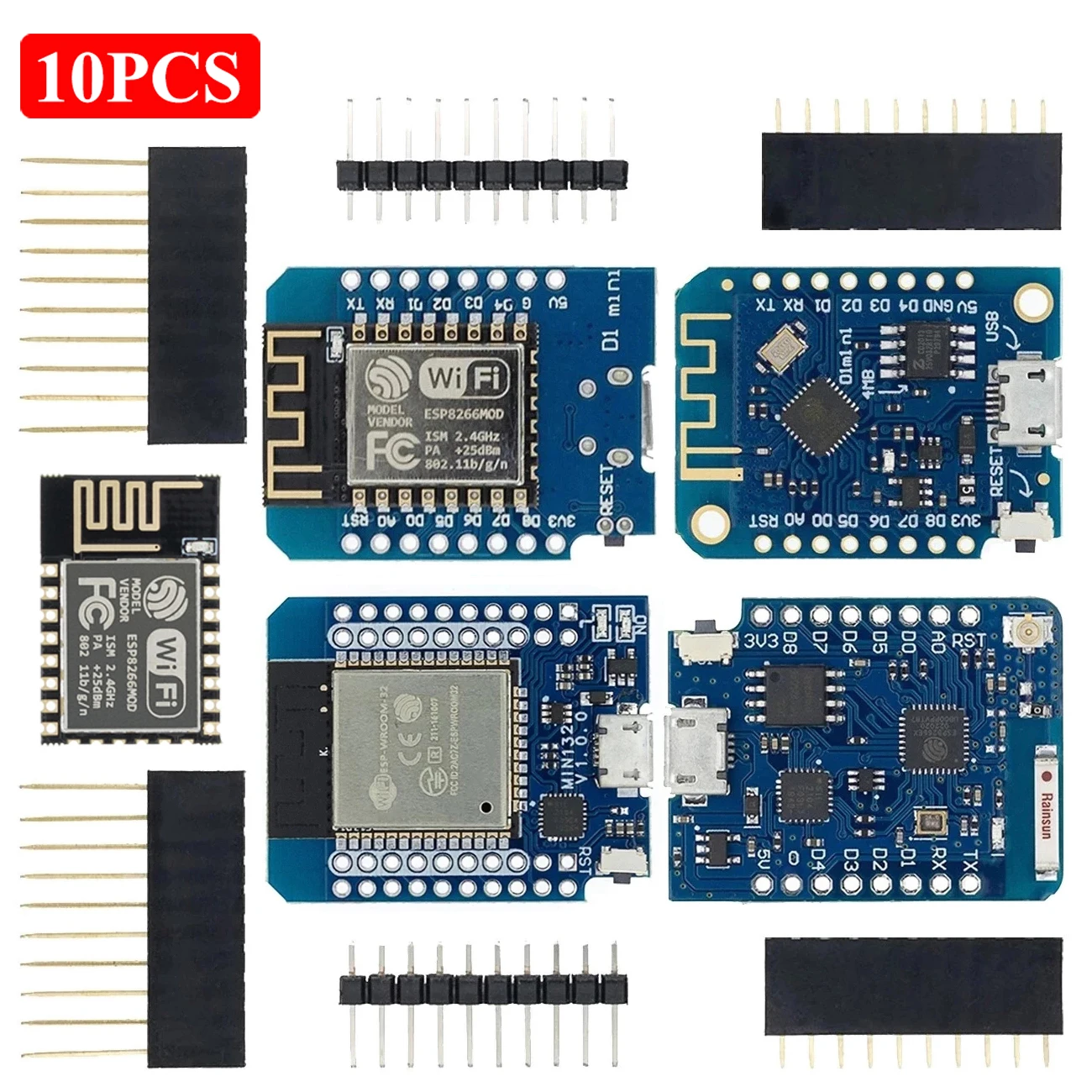 10 шт. WeMos D1 Mini Pro V3.0 NodeMcu 4 Мб/16 Мб байт Lua WIFI Интернет вещей макетная плата ESP8266 CH340G