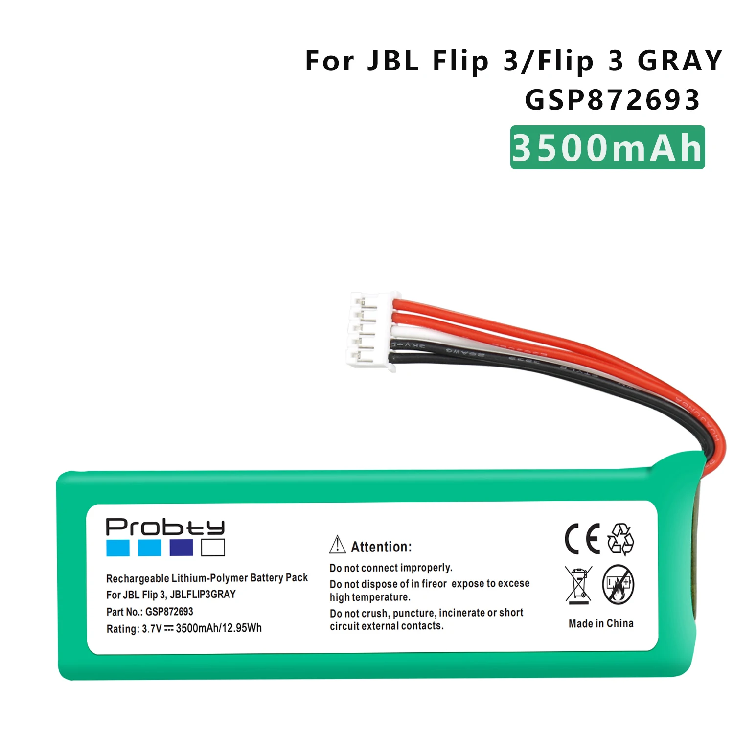 Аккумулятор 3500 мА · ч-12000 ч для JBL XTREME Flip 4 Special Edition GSP872693 01 3 серый P763098 03 |