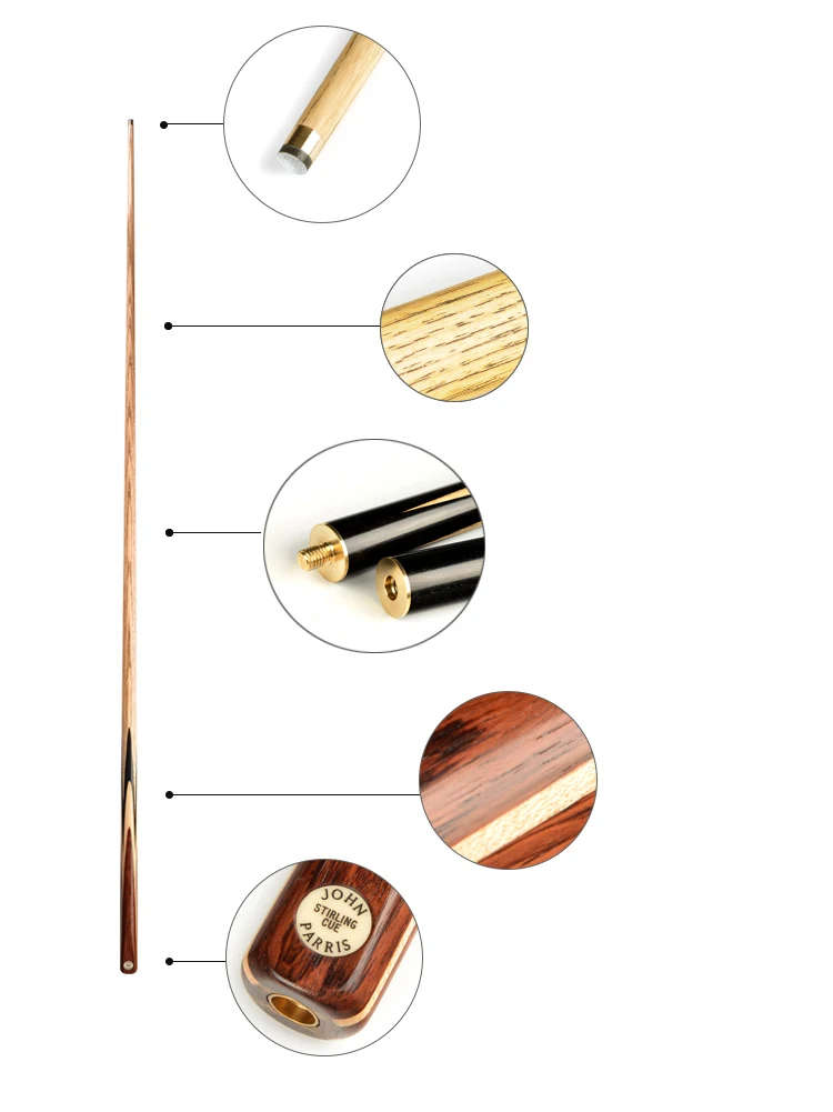 Джон Паррис Billar снукер Кии 3/4 Сплит 9-10 мм наконечник Профессиональный Ashwood Shaft Ebony Butt биллар с отличными подарками