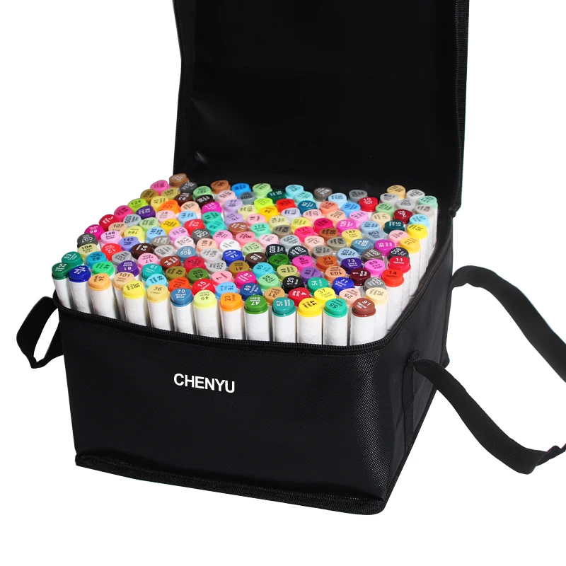 

CHENYU 30/40/60/80Pcs Alcohol markers Manga Drawing Markers Pen Alcohol Based Non Toxic Sketch Oily Twin Brush Pen Art Supplies