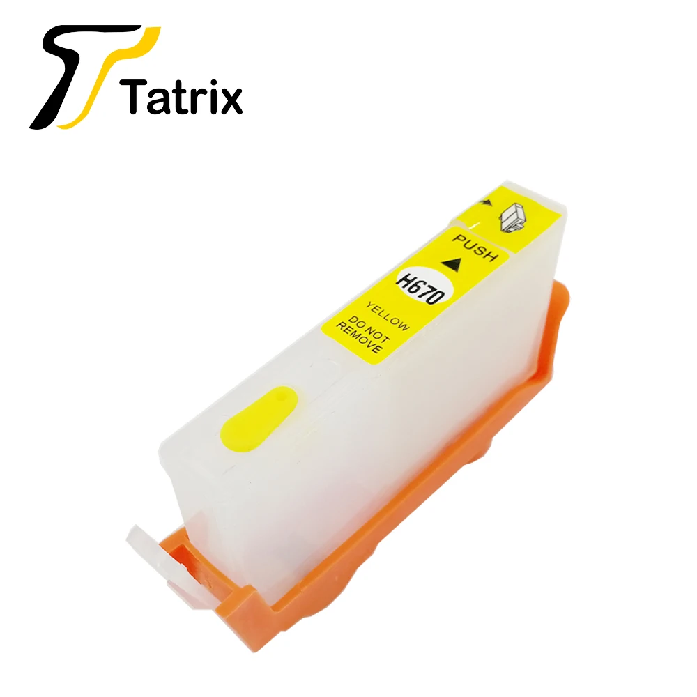 Tatrix для hp 670XL 670 в 4 цветах BK C M Y перезаправляемый картридж с чернилами deskjet 3525 4615 4625
