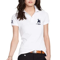 high quality summer new style short sleeved womens big horse polo shirt casual 100 cotton lapel slim fit womenstop tees s 3xl