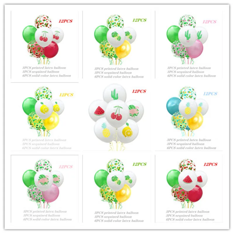 12 дюймов B летние фрукты ананас черешня Арбуз Лимон латексный шар Гавайская тема