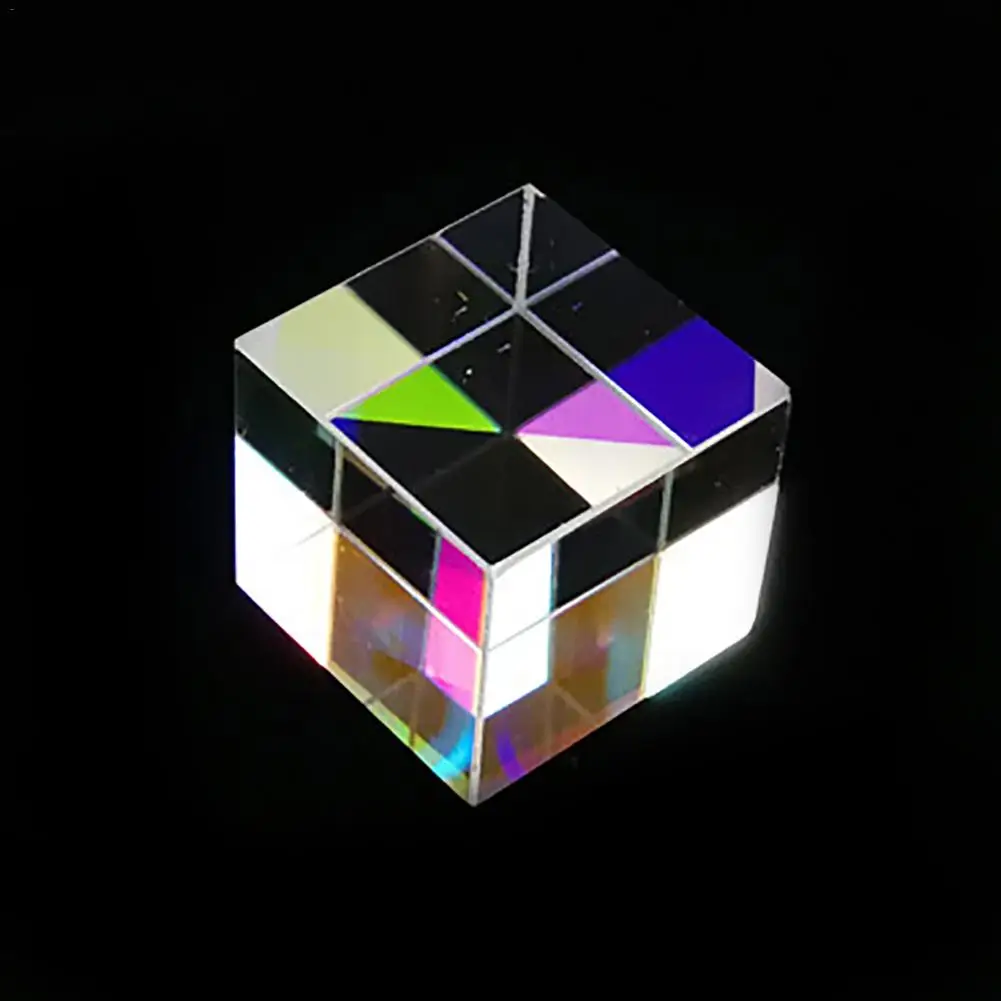 Prism Six-Sided Bright Light Combine Cube Stained Glass Beam Splitting Optical Experiment Instrument | Инструменты