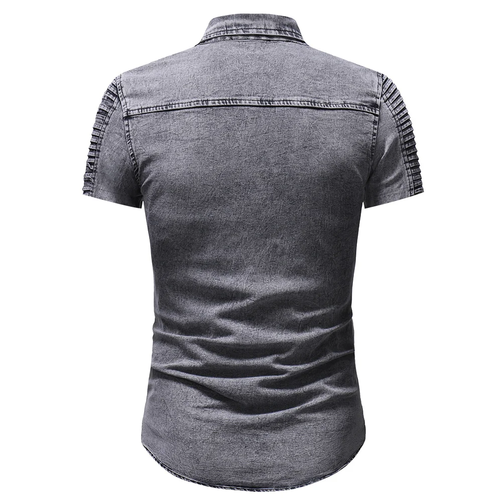 Brand Clothing 2020 Men Denim Shirt Mens Long Sleeve Soft Cotton Slim Shirts Male Elastic Jeans Cowboy | Мужская одежда