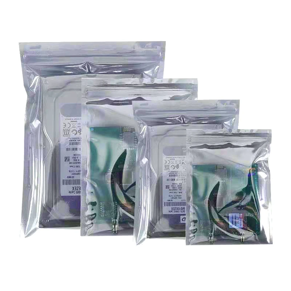 

100Pcs Zip Lock Antistatic Bag Self Zipper Seal Resealable Reclosable ESD Anti Static Packaging Pouches for Electronic Package