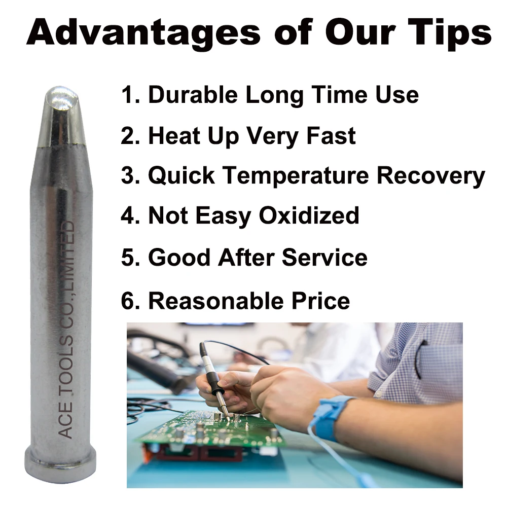 

5 PCS XTCC Replacement Soldering Tip Bevel Fit WELLER WXP120 WP120 WP120IG WX1010 WX2020 WT1010H WD1000HPT WXMP120 Station Iron