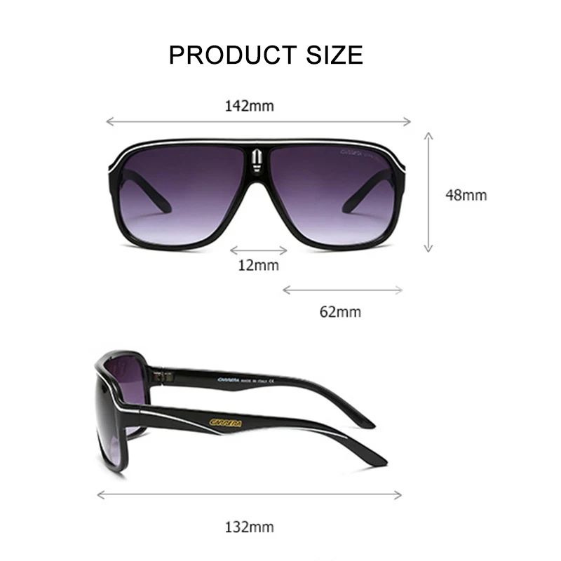 

Classic Sunglass Square UV400 Carrera Sunglasses for Men Vintage Shades Pilot Driver luxury Sunglasses Brand Glasses 2pcs
