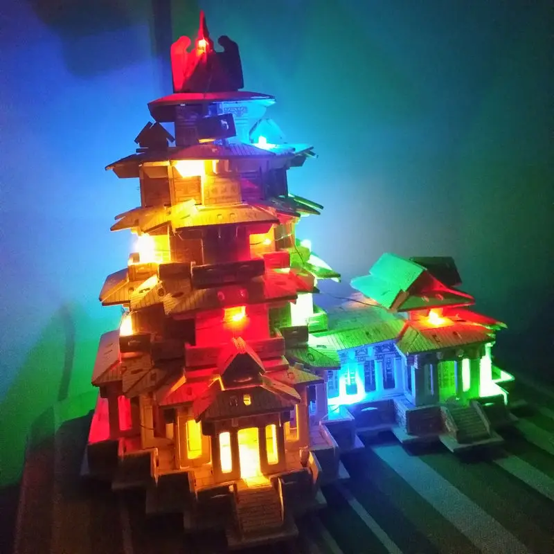 

Difficult Lighting Model Wooden Three-Dimensional Puzzle Building 3D Handmade Blocks Adult and Children Educational Toy Gift