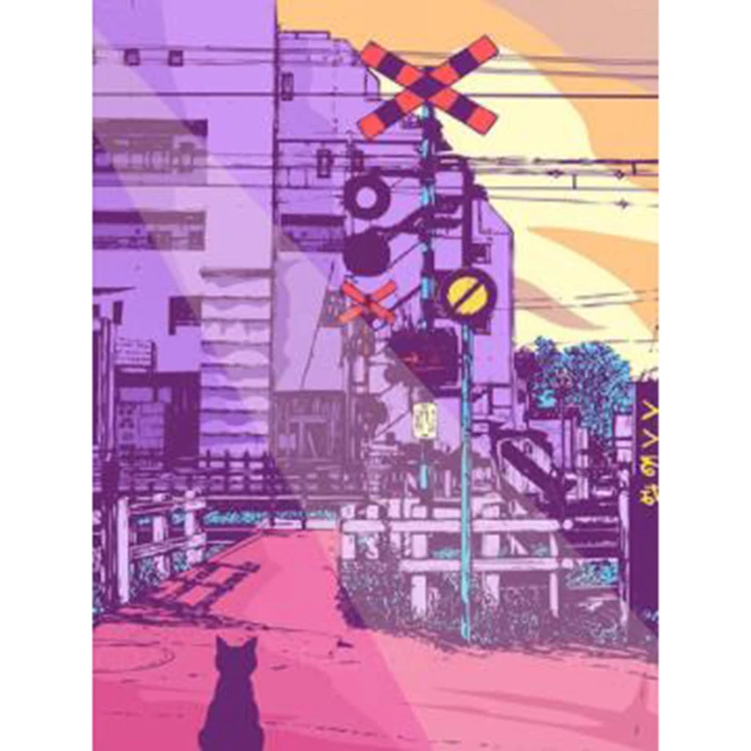 Настенное искусство домашний декор фиолетовый мир улица Hd печать Модульная