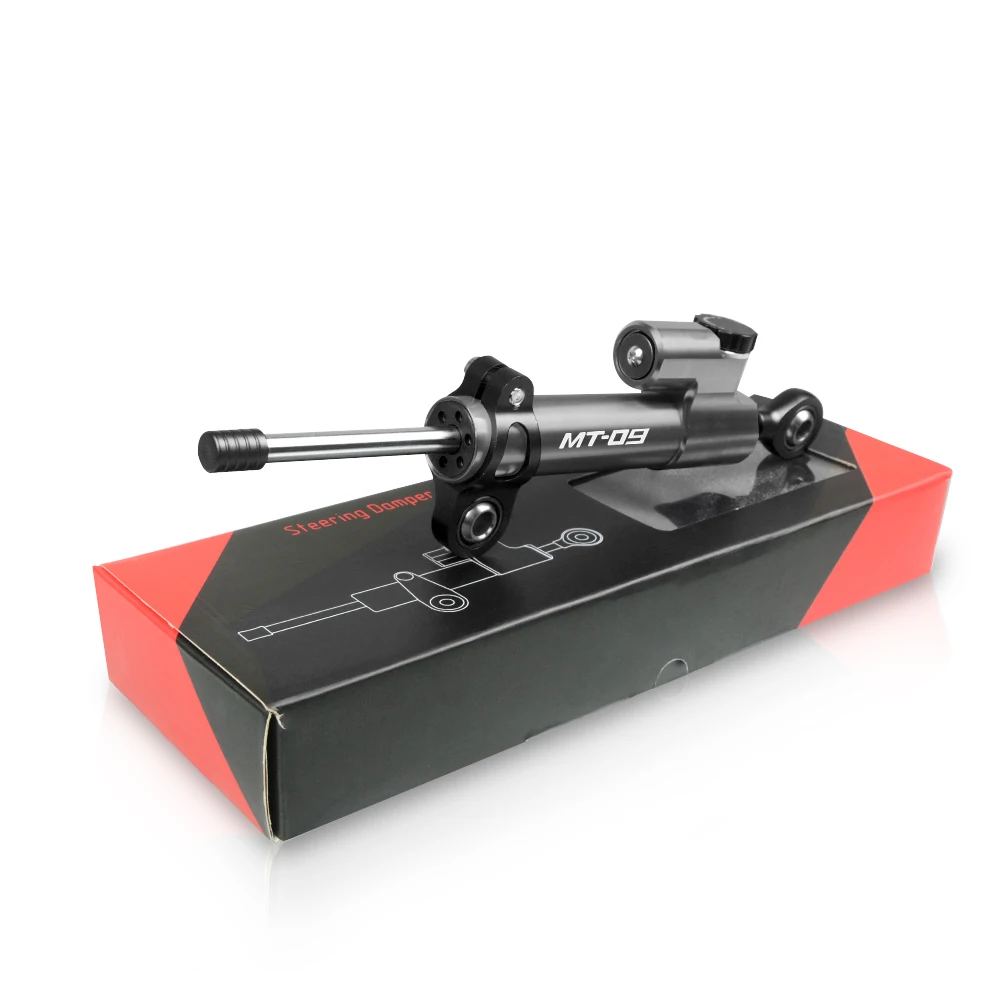 black gray MT-09 MT09 мотоцикла с ЧПУ рулевого управления стабилизации гаситель кронштейн для YAMAHA MT-09 MT09 FZ09 FZ-09 2013 - Цвет: black gray